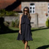 Vestido Bolinhas Laço Decote