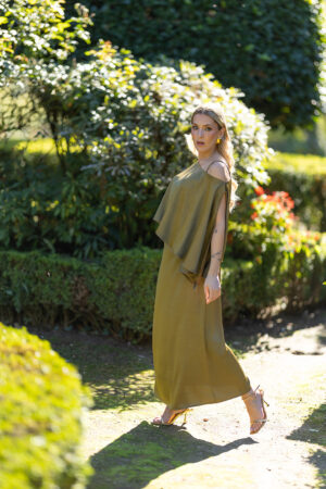 Vestido Decote Drapeado